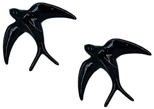 ambiance sud, 2 Hirondelles en céramique (9x10 cm chacune)