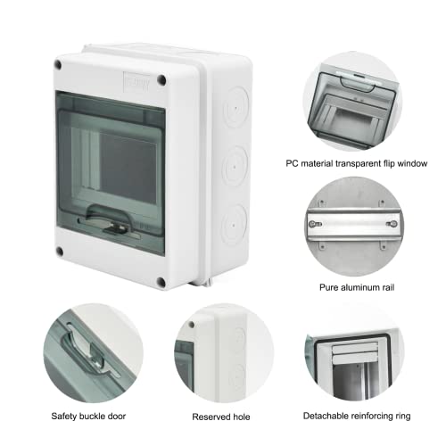 Gersik Circuit Breaker Box, Ip65 5 Power Distribution Protection Box With Terminal And Din Rail For Miniature Circuit Breaker, For Indoor Wall #TOP3