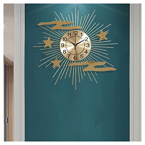 Horloge murale salon design en métal 3D géante de 60 cm