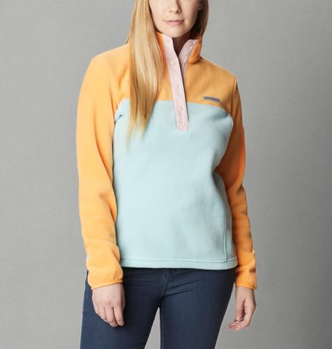 Image of Columbia Womens Benton Springs Half Snap II Pull Over Fleece Jacket, Dark Stone /Canoe /Vintage Blue, 3X