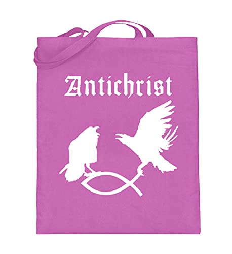 Sac en jute rose poisson de Noël Antichrist grand cabas à longues anses