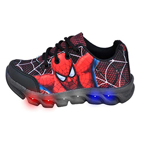 Tenis Masculino Infantil Led Luzinha Homem Aranha + Chinelo (25)