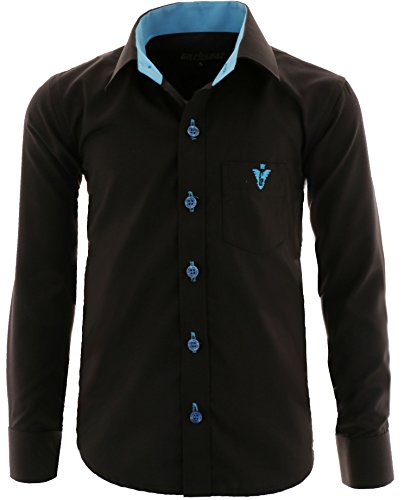 GILLSONZ A4vDa Kinder Party Hemd Freizeit Hemd bügelleicht Lange Arm mit 9...