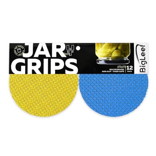 Jar Opener Gripper Pad, Jar Grippers For Opening Jars For Opening Bottles, Cans Lids, 12 Multi Purpose Manual Silicone Grip Pads, 5.5" Round By Bigleef