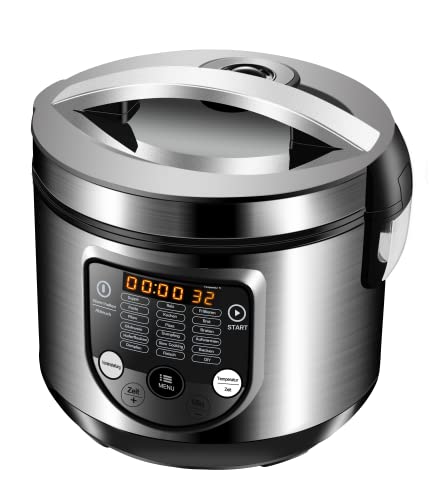 Pentola multiuso 18 in 1, 900 Watt, 5 litri, cuoci riso, a vapore, padella per saltare e yogurt, pentola a pressione, pentola a pressione