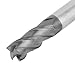 12mm x Carbide End Mill, 4 Flutes, Straight Shank, Tungsten Steel Milling Cutter Tool - High Wear Resistance, Coated Blade for Metal and Wood Milling