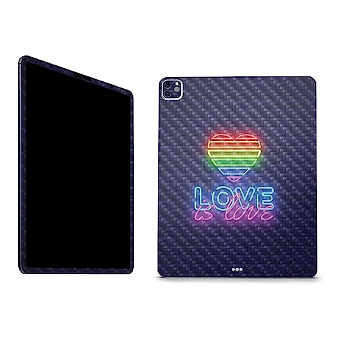 Image of MightySkins Carbon Fiber Skin Compatible with Apple iPad Pro 12.9 inch M2 6th Gen (2022) Full Wrap Kit - Love is Love | Protective, Durable Textured Carbon Fiber Finish | Easy to Apply | Made in The USA
