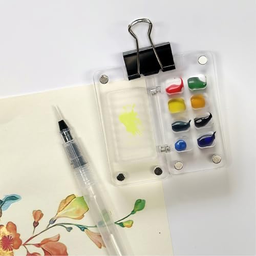 Image of The Crafthives Mini Travel Art Kit Acrylic- Mini Palette for Painting, Colour Palette, Acrylic Pallets for Bed - Compact Painting Set for Artists