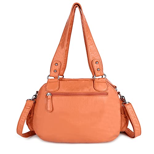 Image of Angel Kiss Hobo Crossbody Purses for Women Shoulder Bag Multipocket Soft Hobo Purses Removable Strap Leather Handbags