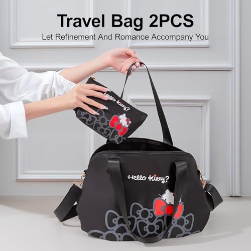 AmBealla Travel Tote Bags with Zipper Cosmetic Bag - Weekender Bag Lightweight for Women, Carry on Duffel Bag with Trolley Sleeve, Suitable for Gym, Work Beauty Storage4