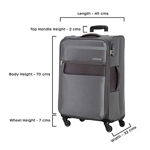 Image of American Tourister Geneva Polyester 79 cms Dark Grey Softsided Check-in Luggage (FW0 (0) 08 003)