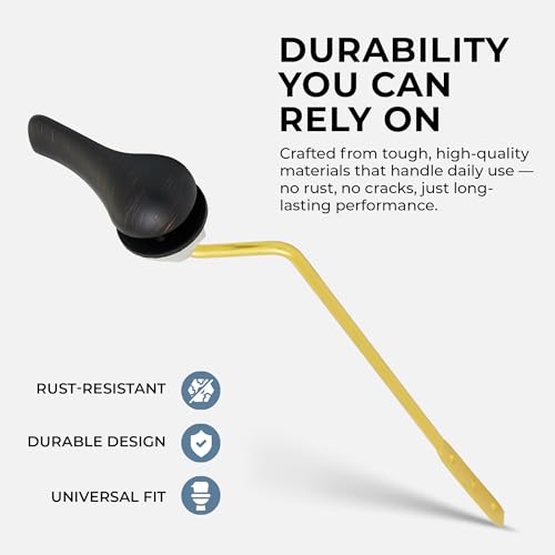 Image of Qualihome Matte Black Finish Side Mount Toilet Handle Replacement Kit, Universal Toilet Tank Flush Lever Fits Most Standard Side-Mount Toilet Tanks