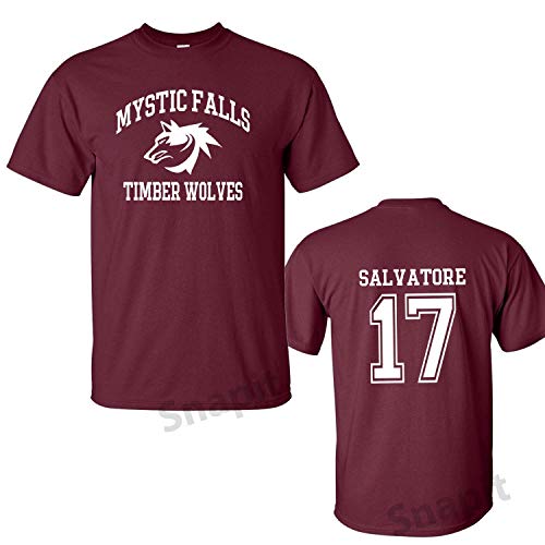 Snapit The Vampire Inspired T-Shirt - Mystic Falls Salvatore 17 Front and Back Print