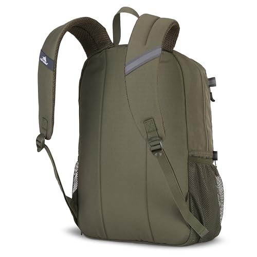Image of High Sierra Everclass Backpack - Travel or Work Laptop Bookbag with 360 Reflectivity, Dual Water Bottle Pockets & Fits Laptops Up To 15.6 inch, One Size, Olive