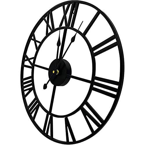Zegar ścienny ogrodowy, cichy design szkieletowy, duży wodoodporny zegar zewnętrzny z cyframi rzymskimi, klasyczny styl vintage do dekoracji domu i ogrodu