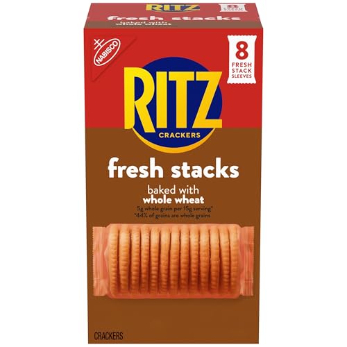 Image of RITZ Fresh Stacks Whole Wheat Crackers, Travel Snacks, 11.6 oz (8 Multi Snack Packs)