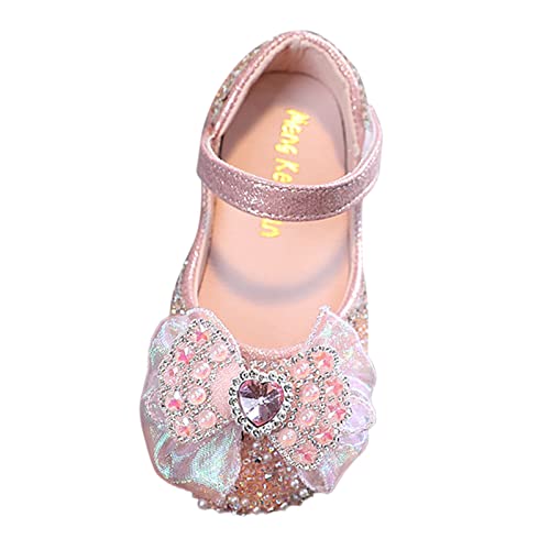 Girls Sandals Glitter Mary Jane Dress Shoes Low Heel Sequins Princess Sandals Bowknot Wedding Party Shoes