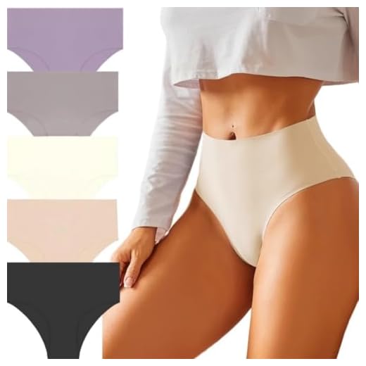 Kit 5 Calcinhas Cós Alto Duplo Reforçado Sem Costura Compressão Corte a Laser Cintura Alta Não Marca (BR, Alfa, GG, Regular, sortida)