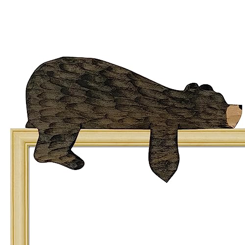 Décoration de porte en forme d'ours | Jolie décoration en bois fabriquée à la main | Décoration de porte en forme d'ours en bois, décoration d'intérieur, accents muraux pour une pendaison de