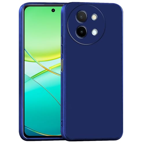 Image of Back Cover for Vivo Y38 5G / Y58 5G | Full Camera Protection | Premium Liquid Silicon Case | Flexible Bumper Case for Vivo Y38 5G / Y58 5G (Dark Blue)