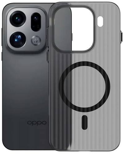 Image of Kapa Wave Magnetic Frosted Grip Back Cover for Oppo Find X9 Pro | [MagSafe Compatible] Wireless Charging, Slim, Metal Buttons Matte Finish Back Case (Grey)