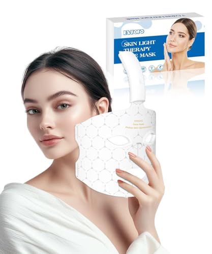 EVFOFO 7 Color Red Light Therapy for Face, Cordless LED Face Mask Light Therapy, USB Rechargeable...