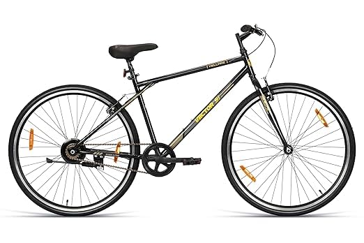 Unisex Ninety One KTM Hellfire 700C Hybrid Rigid Single Speed Cycle in 29" Wheel Size with Extra Slim Tyres, Black