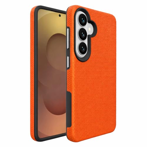 Image of NOXO Ultra-Hybrid Triangle Back Case Cover Compatible with Samsung Galaxy S26 | Shockproof Design | Camera Protection | Soft TPU & Rugged PC | Bumper Cases and Covers (Cosmic Orange)