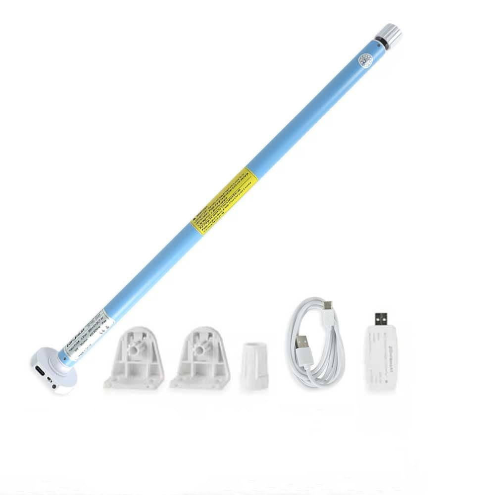 WlFi - Motore elettrico tubolare per tende a rullo ricaricabile, con telecomando/app/controllo vocale, per tubi da 17/25/28 mm (solo motore)