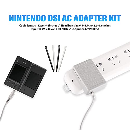 Image of Xahpower DSi Charger Kit, AC Power Adapter Charger and Stylus Pen for Nintendo DSi, Wall Travel Charger Power Cord Charging Cable