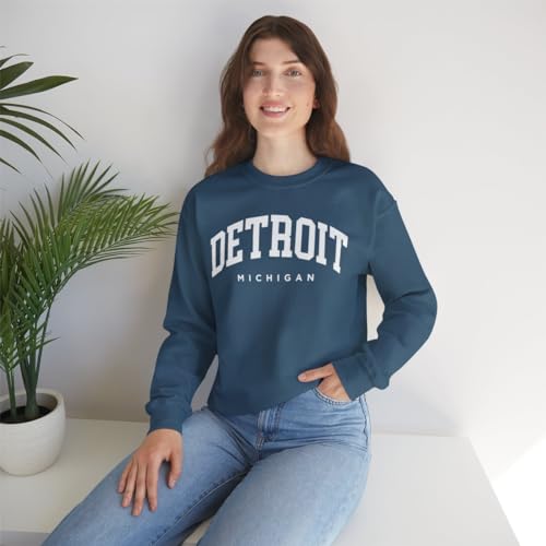 Detroit Michigan Adult Unisex Crewneck Sweatshirt2