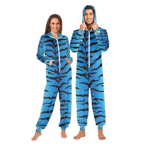 Adult Onesie Pajamas for Women Men One-Piece Costume Hooded Sleepwear Jumpsuit S-XL