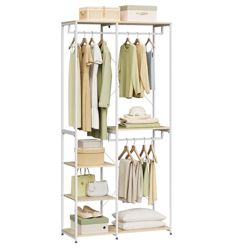 WOLTU Perchero Burro Ropa con Estante Multiusos