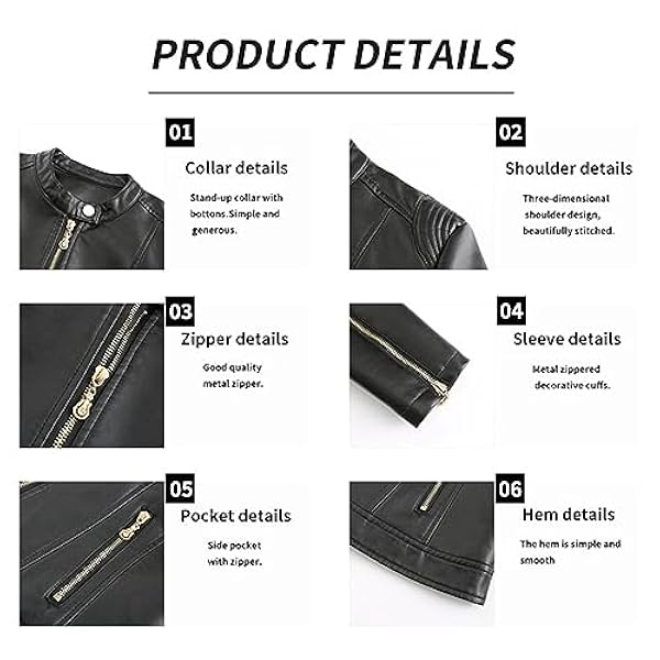 Adhdyuud Vrouwen Casual Lederen Jas Herfst Slanke PU Punk Jassen Motorfiets Biker Punk Jassen