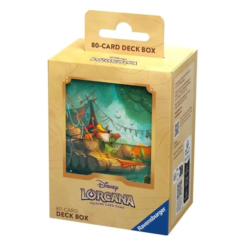 Ravensburger Disney Lorcana TCG Caixa de Baralho Robin Hood | Armazena com segurança 80 cartas | Organizador durável e portátil para jogadores de TCG | A partir de 8 anos