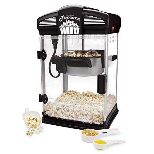 West Bend Stir Crazy Movie Theater Popcorn Popper, Gourmet Popcorn Maker Machine with Nonstick Popcorn Kettle, Measuring Tool and Popcorn Scoop for Popcorn Machine, 4 Qt., Black West Bend Stir Crazy Movie Theater Popcorn Popper, Gourmet Popcorn Maker Machine with Nonstick Popcorn Kettle, Measuring Tool and Popcorn Scoop for Popcorn Machine, 4 Qt., Black