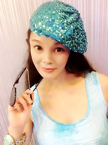 Blue Sequin Beret,Caps,Hats,Women Hat 