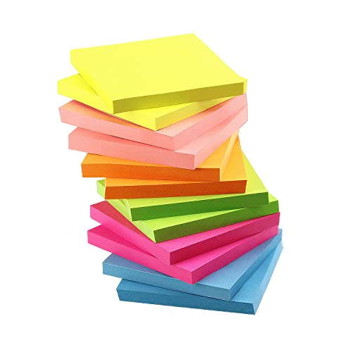 Early Buy 12 Pads Sticky Notes 3x3 Self-Stick Notes 6 Bright Color Sticky Notes, 60 Sheets/Pad