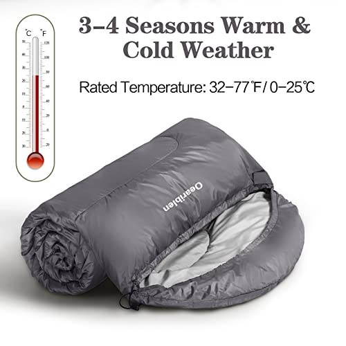 Sleeping Bags For Adults & Kids (Girls Or Boys) - Use For Backpacking, Hiking And Camping - Suitable For Warm & Cold Weather - Lightweight, Portable, Waterproof (Dark Grey/Left Zip) #TOP3