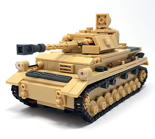 Modbrix WW2 Bausteine Panzer IV inkl. 3 Minifiguren Soldaten, 543 Klemmbausteine – Bild 4