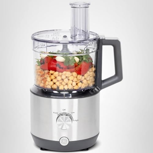GE 12-Cup Food Processor with Stainless Steel Accessories