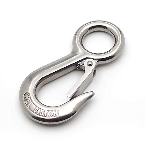 POFET Crochet de levage de cargaison américain très résistant, 0,2T-304 en acier inoxydable à...