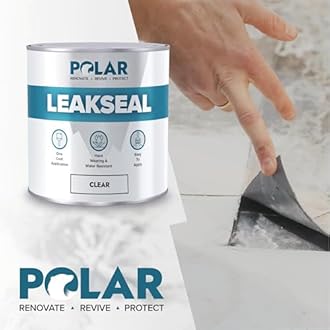 Polar Leak Seal Clear Paint - 500ml - Instantly Waterproof Roof Sealant - Ideal for Leaks, Cracks & Roof Repair - Concrete, Brick, Metal, Drainpipes & Gutters - Easy to Apply