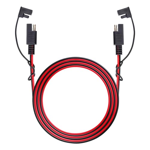 CGEAMDY SAE Connector Cable, SAE to SAE 2-Pin Quick Connect/Disconnect Extension Harness 16AWG with Dust Cap Holder, Automotive Extension Cable for Car Battery Charging, For Cars, Solar Panels CGEAMDY SAE Connector Cable, SAE to SAE 2-Pin Quick Connect/Disconnect Extension Harness 16AWG with Dust Cap Holder, Automotive Extension Cable for Car Battery Charging, For Cars, Solar Panels