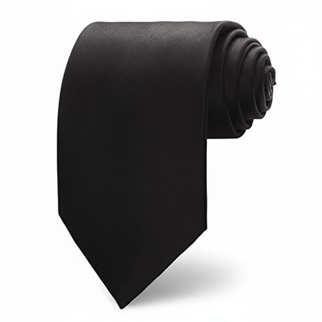 K. Alexander Black New Mens Solid Color Black Ties