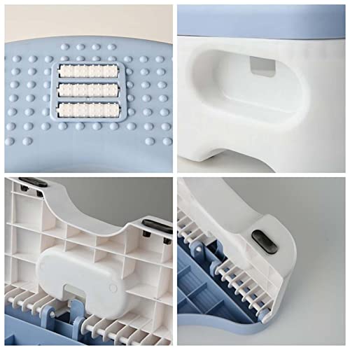 Escalón sanitario portátil para toda la familia, taburete ergonómico azul y blanco 3