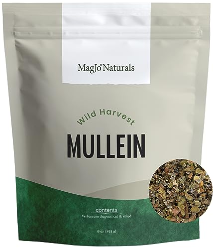 MagJo Naturals, Mullein Leaf (16 oz) Cut and Sifted, Wild-Crafted, gordolobo tea, leaves, Verbascum