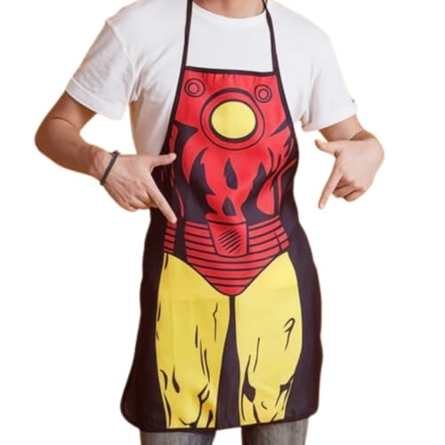 ShopINess Amusant Tablier de Cuisine IronM Style pour la Cuisine les Barbecues les Fêtes avec les...