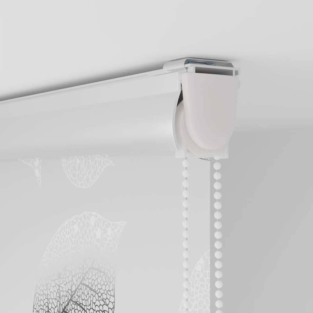 Tenda a rullo per doccia con cassetta, 100 x 240 cm, impermeabile PEVA, motivo foglie, per bagno e doccia, facile da montare, salvaspazio, sicura per bambini, durevole