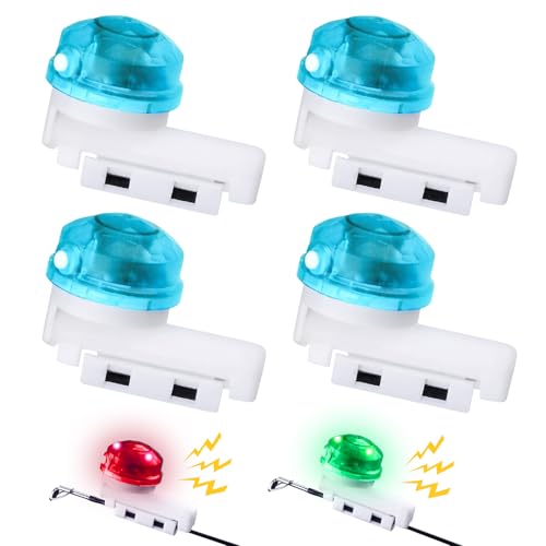 BORDEAG Lot de 4 détecteurs de touche électroniques à LED pour la pêche de nuit, la pêche en mer